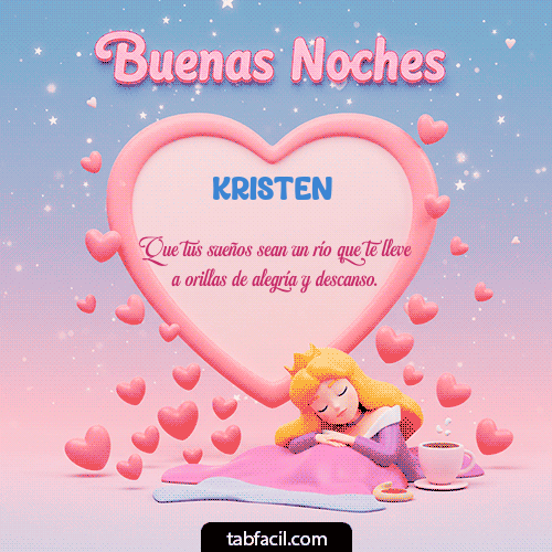 GIF Animado de Buenas Noches para Kristen - Buenas noches corazón