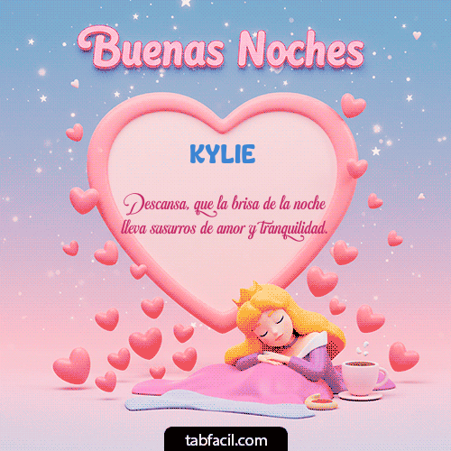 Gif Buenas noches corazón Kylie