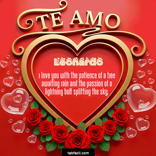 Te Amo Feliz Dia Amor Leonardo