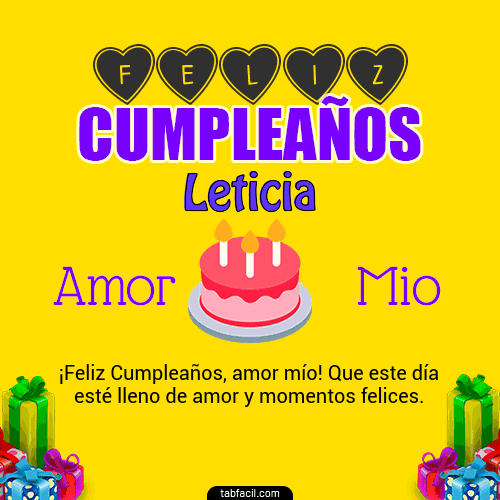 Feliz Cumpleaños Amor Mio Leticia