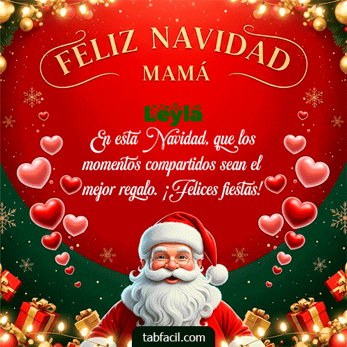 GIF Animado de Feliz Navidad para Leyla - Feliz Navidad Mamá