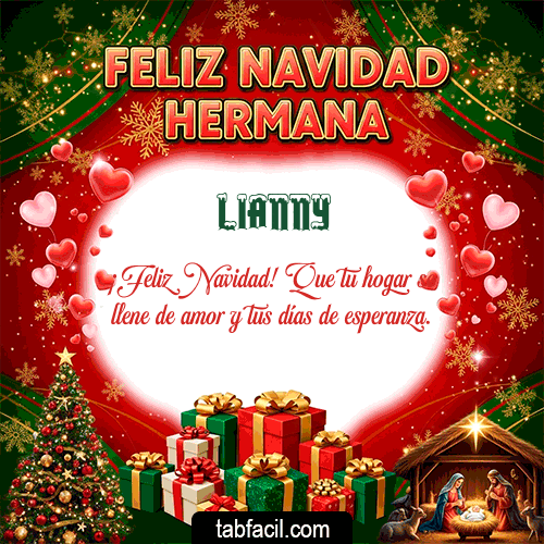 GIF Animado de Feliz Navidad para Lianny - Feliz Navidad Hermana