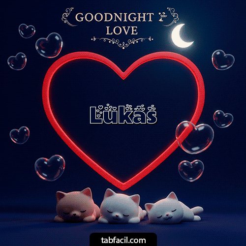 Gif Buenas noches amor con gatos Lukas