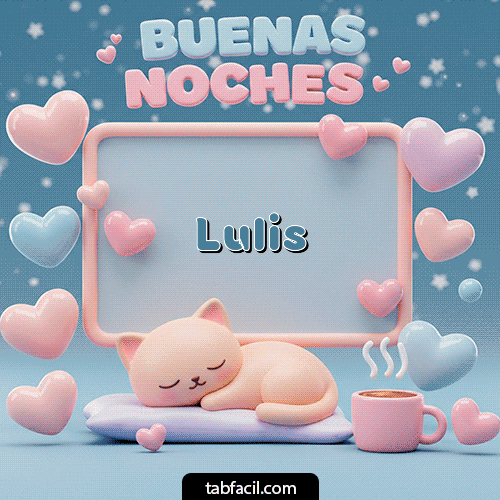 GIF Animado de Buenas Noches para Lulis - Luna estrellas de buenas noches
