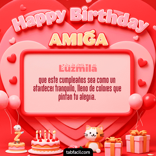 Gif 🍰 Happy BirthDay Amiga Feliz Cumpleaños Luzmila