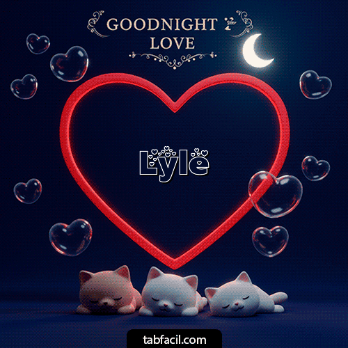 Gif Buenas noches amor con gatos Lyle