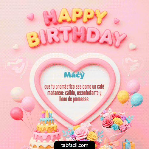 GIF de Macy - Happy Birthday Amiga