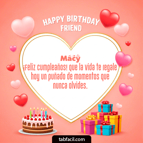 GIF de Macy - Happy Birthday Friend