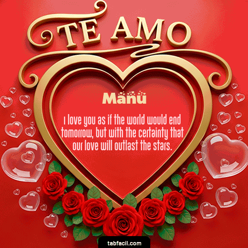 GIF Animado de Feliz Dia Amor para Manu - Te Amo