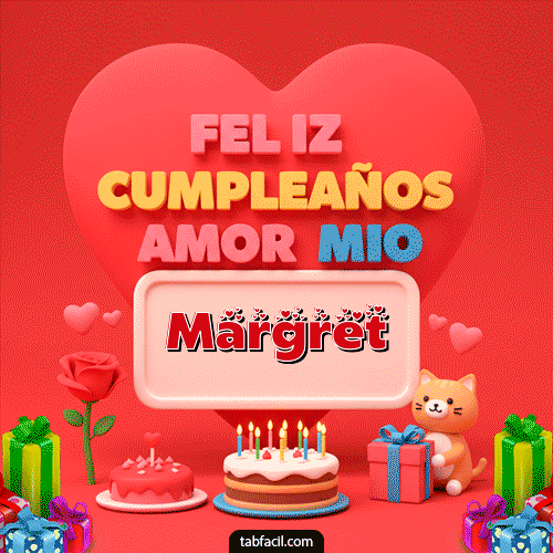 Gif 💖 Feliz Cumpleaños Amor Mio Margret