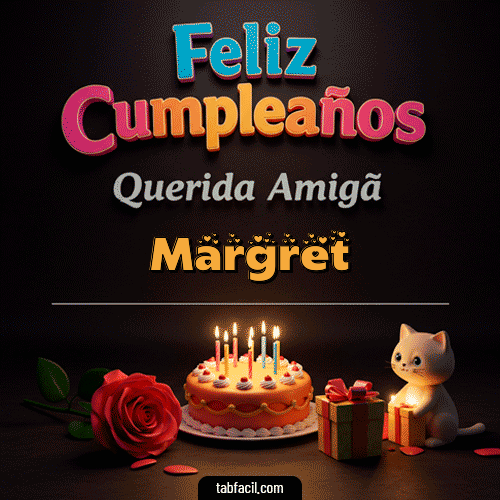 Gif 🥳 Feliz Cumpleaños Querida Amiga Margret