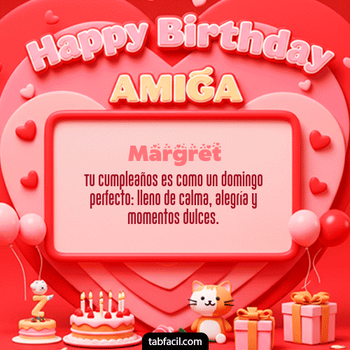 Gif 🍰 Happy BirthDay Amiga Margret