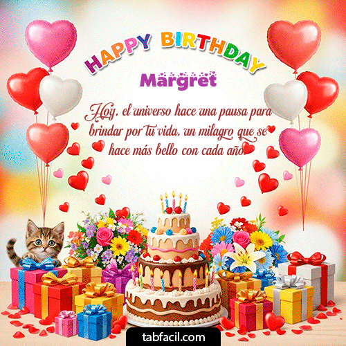 Feliz Cumpleaños Margret GIF