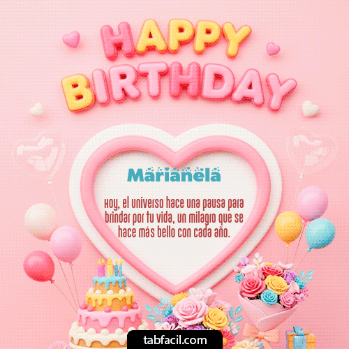 GIF Animado de Feliz Cumpleaños para Marianela - Happy Birthday Amiga