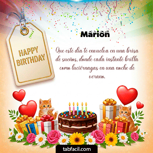 GIF Animado de Feliz Cumpleaños para Marion - Happy BirthDay