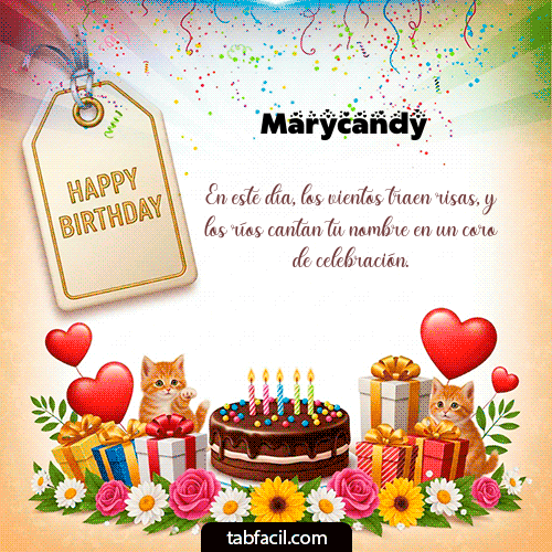 GIF Animado de Feliz Cumpleaños para Marycandy - Happy BirthDay