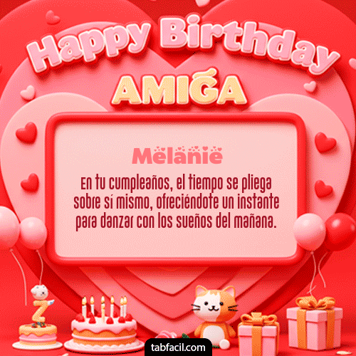 Gif 🍰 Happy BirthDay Amiga Melanie