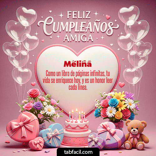 Gif Feliz Cumpleaños Amiga Melina