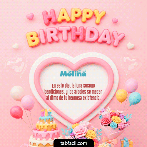 Gif Happy Birthday Amiga Melina