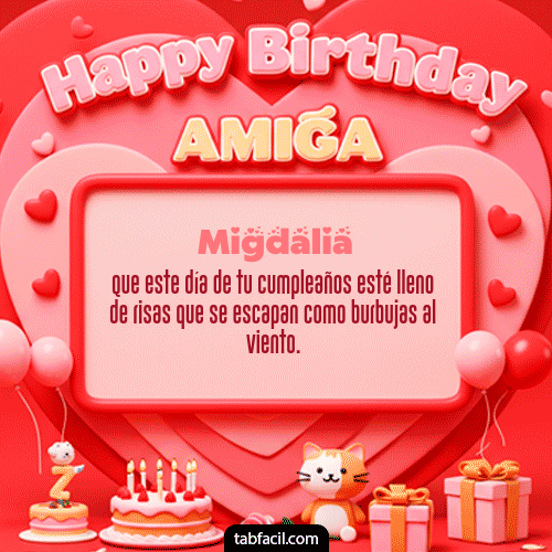 Gif 🍰 Happy BirthDay Amiga Migdalia