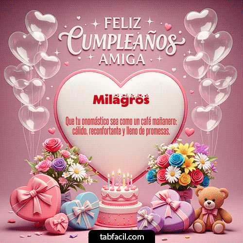 Gif Feliz Cumpleaños Amiga Feliz Cumpleaños Milagros