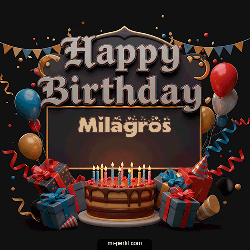 Gif Happy BirthDay Feliz Cumpleaños Milagros