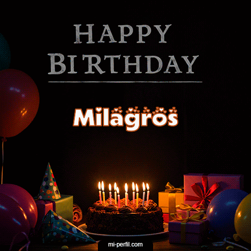 Gif Happy BirthDay Feliz Cumpleaños Milagros