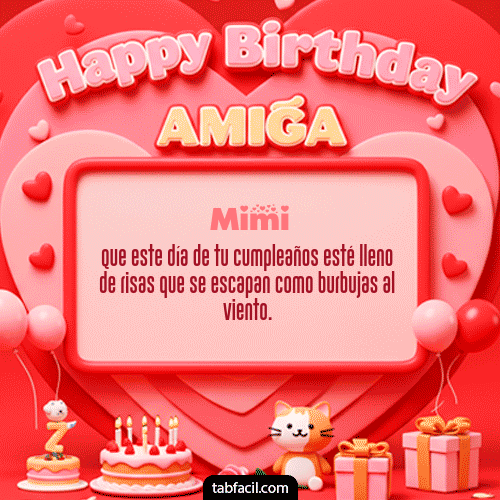Gif 🍰 Happy BirthDay Amiga Mimi