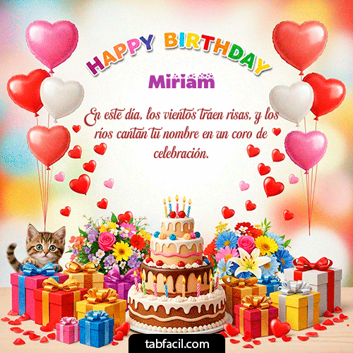 Gif Happy BirthDay Feliz Cumpleaños Miriam