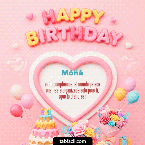 Gif Happy Birthday Amiga Feliz Cumpleaños Mona