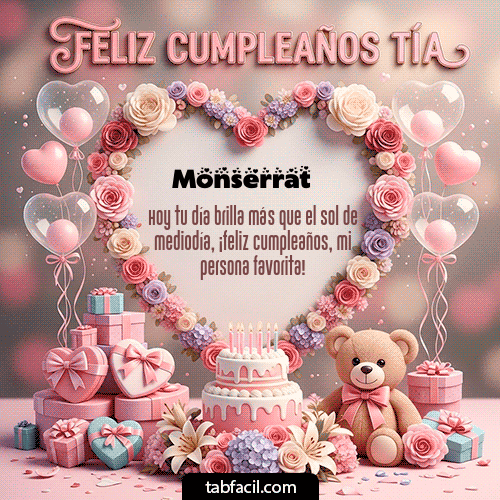 GIF de Monserrat - Feliz Cumpleaños Tía