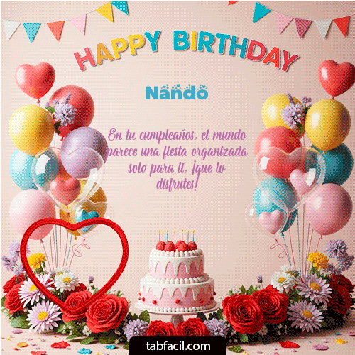Gif Happy birthday, my friend! Nando