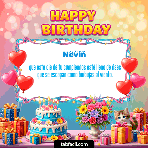 GIF Animado de Feliz Cumpleaños para Nevin - Happy BirthDay