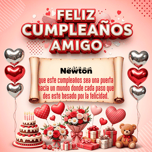 Gif Feliz Cumpleaños Amigo Newton