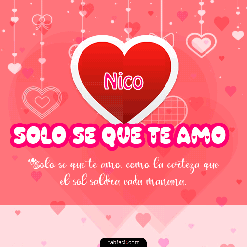 Sólo sé, que Te Amo!!! Nico