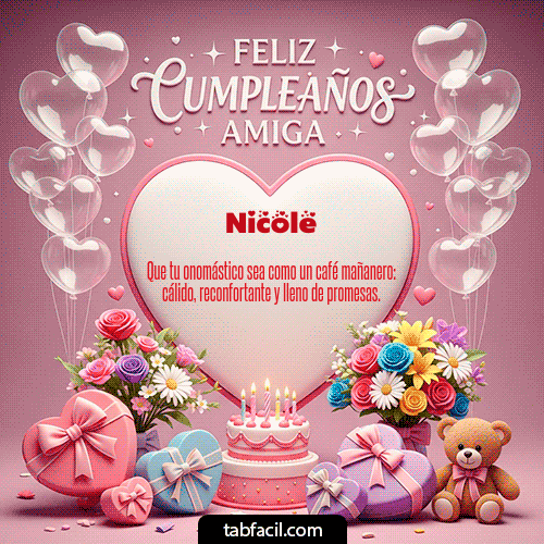 Gif Feliz Cumpleaños Amiga Nicole