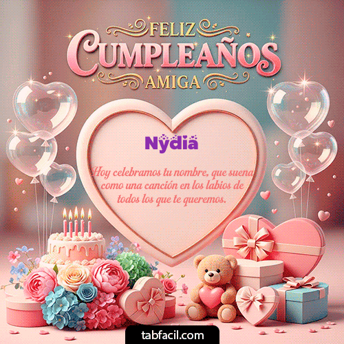 GIF de Nydia - Amiga Feliz Cumpleaños