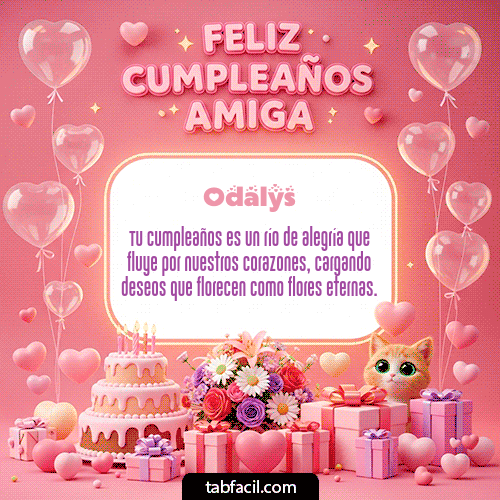 Gif Feliz Cumpleaños Amiga! Odalys
