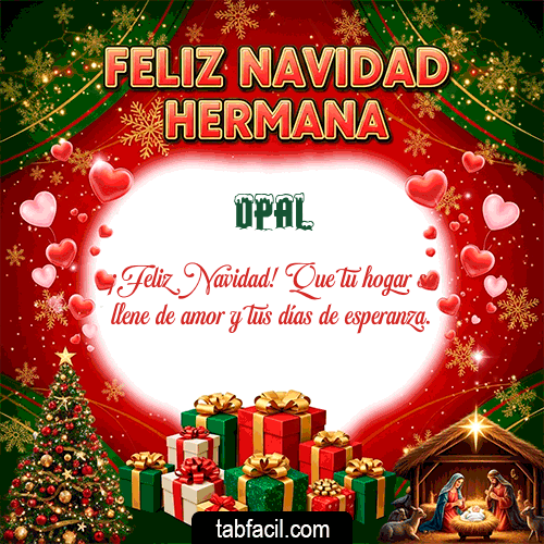 GIF Animado de Feliz Navidad para Opal - Feliz Navidad Hermana