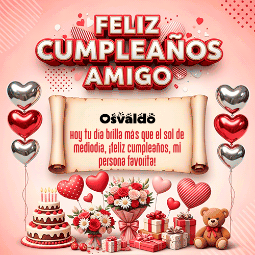 GIF Animado de Feliz Cumpleaños para Osvaldo - Feliz Cumpleaños Amigo