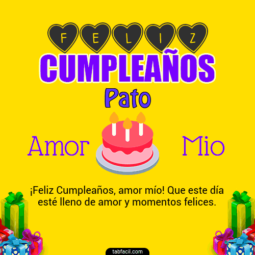 Feliz Cumpleaños Amor Mio Pato