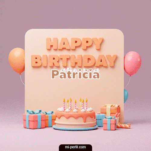 Gif Happy BirthDay Torta Feliz Cumpleaños Patricia