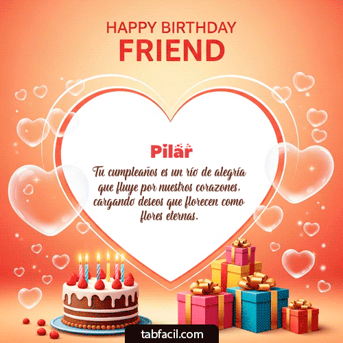 GIF Animado de Feliz Cumpleaños para Pilar - Happy Birthday Friend