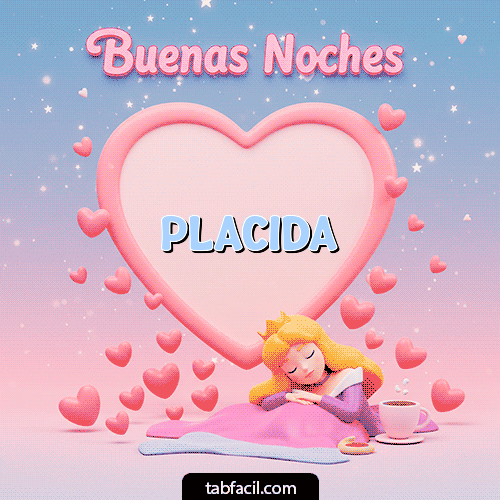 Gif Buenas noches corazón Placida