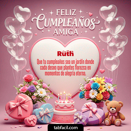 GIF Animado de Feliz Cumpleaños para Ruth - Feliz Cumpleaños Amiga