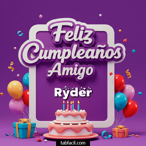 Gif 🥂 Feliz Cumpleaños Amigo Ryder