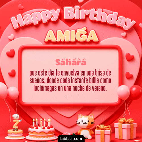 Gif 🍰 Happy BirthDay Amiga Sahara