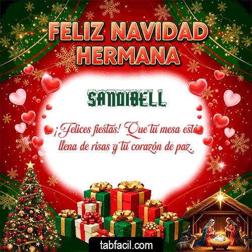GIF Animado de Feliz Navidad para Sandibell - Feliz Navidad Hermana