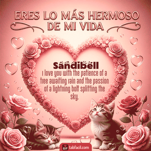Tú eres lo más hermoso de mi vida Feliz Dia Amor Sandibell