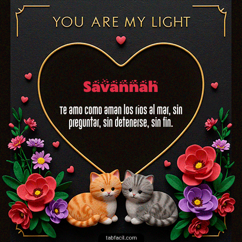 Tú eres mi luz Feliz Dia Amor Savannah